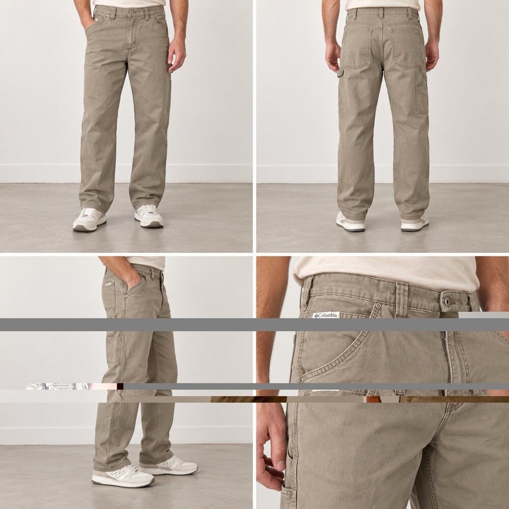 Columbia Men’s Utility Carpenter Pants 36x32 Khaki Cotton Outdoor